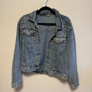 Pearl Studded Denim Jacket
